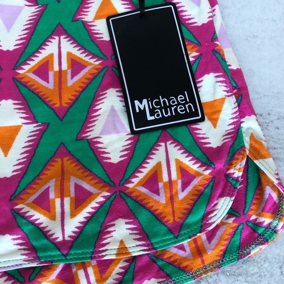 Michael Lauren Jude Shorts Multicolored Geometric Print Large - Picture 9 of 10